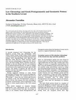 Low Chronology and Greek Proto geometric and Geometric Pottery