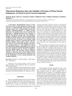 Thioredoxin Reduction Alters the Solubility of Proteins of Wheat