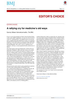 A rallying cry for medicine`s old ways