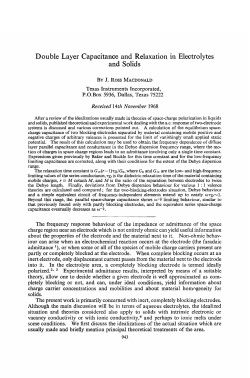 Double Layer Capacitance and Relaxation in