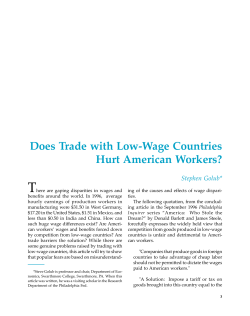 Does Trade with Low-Wage Countries Hurt American Workers?
