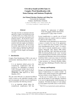 USAAR at SemEval-2016 Task 11: Complex Word Identification with
