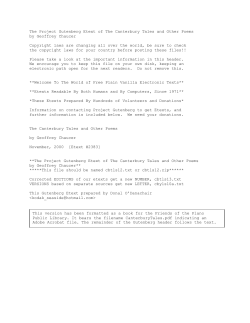 The Project Gutenberg Etext of The Canterbury Tales