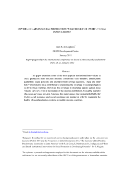 COVERAGE GAPS IN SOCIAL PROTECTION: WHAT