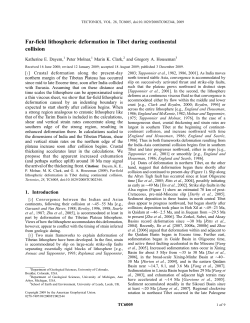 Farfield lithospheric deformation in Tibet during continental collision