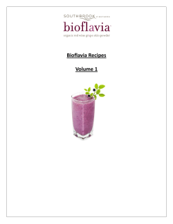 Bioflavia Recipes Volume 1