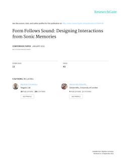 Form Follows Sound: Designing Interactions from Sonic Memories