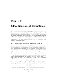 Chapter 3: Classification of Isometries