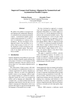 Improved Unsupervised Sentence Alignment for Symmetrical and