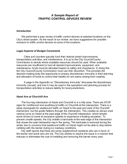 A Sample Report of TRAFFIC CONTROL DEVICES REVIEW