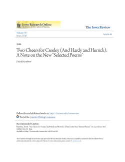 (And Hardy and Herrick): A Note on the New "Selected Poems"
