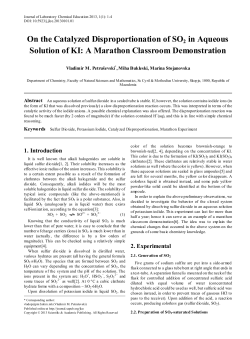 On the Catalyzed Disproportionation of SO2 in Aqueous
