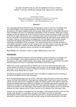 MAJOR GEOPOLITICAL DEVELOPMENTS THAT COULD IMPACT