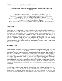 Iron-Phosphate Glass for Immobilization of Radioactive Technetium