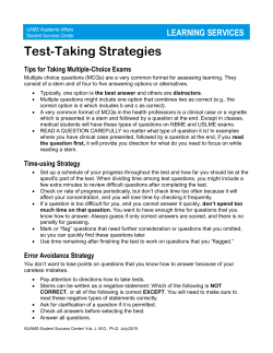 Test-Taking Strategies - the UAMS Student Success Center!