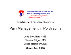 Pain Management in Polytrauma - Montreal Children`s Hospital
