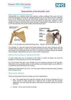 Osteoarthritis of the Shoulder Joint