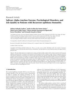 Salivary Alpha-Amylase Enzyme, Psychological Disorders, and Life