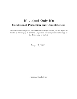 If . . . (and Only If)