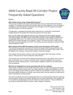 Weld County Road 49 Corridor Project Frequently Asked Questions