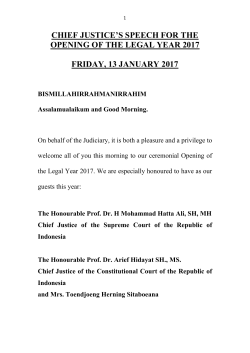 chief justice`s speech for the opening of the legal year