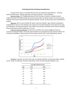 Estimating the Risk of Gateway Drug Behaviors The goal of this