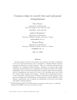 Common edges in rooted trees and polygonal triangulations