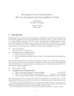 On pragmatic uses of demonstratives: The case