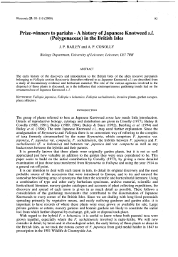 Prize-winners to pariahs - A history of Japanese Knotweed s.l.