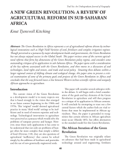 A NEW GREEN REVOLUTION: A REVIEW OF AGRICULTURAL