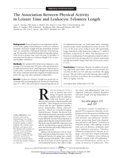 The Association Between Physical Activity in Leisure Time and