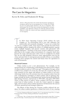 The Case for Megacities. - Strategic Studies Institute