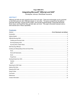 Integrating Microsoft VBScript and SAS