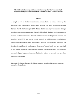 Mental Health Recovery and Economic Recovery after the Tsunami