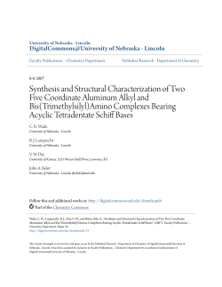 Synthesis and Structural Characterization of Two Five Coordinate