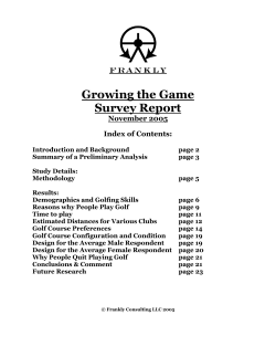 Growing the Game Survey Report