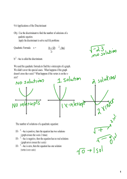9.6 Applications of the Discriminant ObjанаUse the discriminant to
