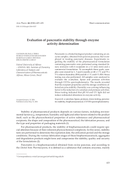 Evaluation of pancreatin stability through enzyme activity