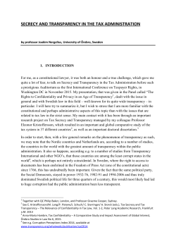 secrecy and transparency in the tax administration