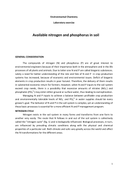 Available nitrogen and phosphorus in soil