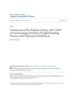 Architecture of the Popham Colony, 1607-1608