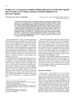 Evidence for a Commensal, Symbiotic Relationship between