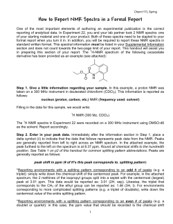 How to Report NMR Spectra in a Formal Report