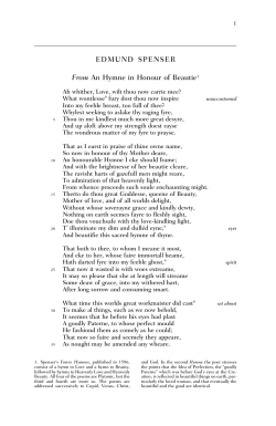 EDMUND SPENSER From An Hymne in Honour of