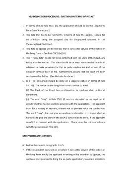 GUIDELINES ON PROCEDURE: EVICTIONS IN TERMS OF PIE-ACT
