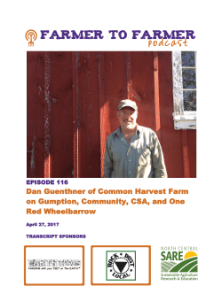Dan Guenthner of Common Harvest Farm on Gumption, Community