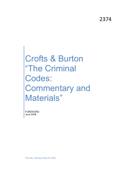 The Criminal Codes: Commentary and Materials