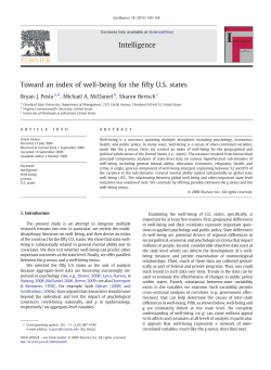 Toward an index of well-being for the fifty U.S. states