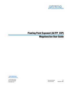 Floating Point Exponent (ALTFP_EXP) Megafunction User