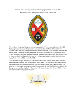 Sermon: Three Founding Traditions: The Congregationalists